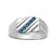 0.25 Carat Blue Diamond Designer Channel Men Man Anniversary Ring 14K Gold