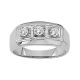 0.5 Carat G-H Diamond Classy 3 Stone Mens Man Anniversary Ring 14K Gold