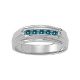 0.35 Carat Blue Diamond Men Designer Channel Set Anniversary Ring 14K Gold