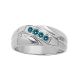 0.25 Carat Blue Fancy Diamond Channel Mens Man Wedding Band Ring 14K Gold