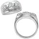 0.75 Carat G-H Diamond Classy 3 Stone Mens Man Engagement Ring 14K Gold