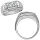 G-H Diamond Classy 3 Stone Mens Man Promise Wedding Ring 14K Gold