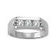 0.75 Carat G-H Diamond Designer Classy 3 Stone Mens Promise Ring 14K Gold