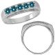 0.75 Carat Blue Diamond Designer Channel Men's Groom Wedding Ring 14K Gold