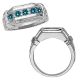 0.75 Carat Blue Diamond Channel Mens Grooms Engagement Band Ring 14K Gold