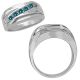 0.5 Carat Blue Classy Diamond Channel Design Men Man Wedding Ring 14K Gold