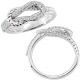 White Diamond Fancy Rope Love Knot Engagement Wedding Ring 14K Gold