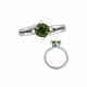 Green Diamond Solitaire Swirl Split Shank Bridal Ring 14K Gold