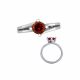 Red Diamond Solitaire Swirl Split Shank Bridal Ring 14K Gold