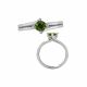 Green Diamond Swirl Split Shank GRautiful Wedding Ring 14K Gold