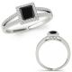 1.25 Carat Black Square Diamond Split Shank Filigree Halo Ring 14K Gold