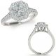 1.4 Carat G-H Real Princess-Square Diamond Fancy Cluster Halo Ring 14K Gold