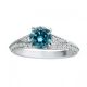 Blue Real Diamond Fancy Eternity Engagement Wedding Ring 14K Gold