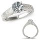 G-H Real Diamond Milgraining Solitaire Bridal Ladies Ring 14K Gold