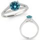 Blue Diamond Fancy Solitaire Engagement Wedding Ring 14K Gold