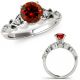 Red Real Diamond Solitaire Engagement Wedding Bridal Ring 14K Gold