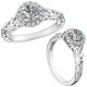 G-H Real Diamond Fancy Halo Promise Wedding Bridal Ring 14K Gold