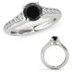 Black Real Diamond Beautiful Solitaire Anniversary Ladies Ring 14K Gold