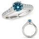 Blue Real Diamond Beautiful Solitaire Anniversary Ladies Ring 14K Gold