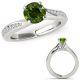 Green Real Diamond By Pass Solitaire Engagement Ring 14K Gold