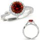 1.5 Carat Real Red Diamond Infinity Zig Zag Band Halo Promise Ring 14K Gold