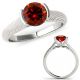 1 Carat Real Red Diamond Solitaire Bezel Line Design Bridal Women Ring 14K Gold