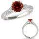 1.25 Carat Real Red Diamond Filigree Double Row Split Band Ring Set 14K Gold