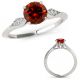 0.9 Carat Real Red Diamond Milgraining Filigree Solitaire Ring Band 14K Gold