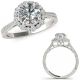 1.25 Carat G-H Real Diamond Filigree Milgraining Bezel Halo Ring Band Set 14K Gold