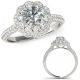 1.5 Carat G-H Real Diamond Flower Double Halo Design Ring Etoil Band 14K Gold