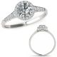 0.75 Carat G-H Real Diamond Fancy Wedding Anniversary Halo Ring Band 14K Gold