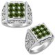 2.25 Carat Green Diamond Cluster Design Mens Engagement Ring Band 14K Gold