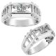 0.75 Carat G-H Diamond Fancy Solitaire Mens Wedding Ring Band 14K Gold