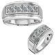 1.25 Carat G-H Diamond 5 Stone Fancy Unique Mens Anniversary Band 14K Gold