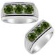 1.25 Carat Green Diamond 3 Stone Mens Engagement Classically Band 14K Gold