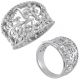 0.15 Carat G-H Diamond Flower Tree Designer Ring 14K White Gold