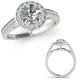 G-H Real Diamond Classy Round Fancy Solitaire Halo Promise Ring 14K Gold