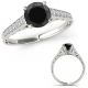 Black Real Diamond Simple Channel Set Wedding Bridal Ring 14K Gold