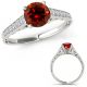 Red Real Diamond Simple Channel Set Wedding Bridal Ring 14K Gold