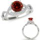 Red Real Diamond Crossover Infinity Cluster Promise Ring 14K Gold