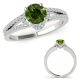 1 Carat Real Green Diamond Swirl Split Shank Victorian Halo Bridal Ring 14K Gold