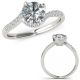 1.15 Carat Real G-H Diamond By Pass Crossover Solitaire Fancy Ring 14K Gold