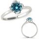 0.5 Carat Real Blue Diamond V Prong Solitaire Beautiful Wedding Ring 14K Gold