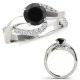 Black Real Diamond Solitaire Infinity ByPass Beautiful Ring 14K Gold