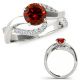 Red Real Diamond Solitaire Infinity ByPass Beautiful Ring 14K Gold