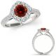 Red Diamond Vintage Design Eternity Halo Cluster Ring 14K Gold