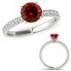 Red Real Diamond Solitaire Eternity Wedding Promise Ring 14K Gold