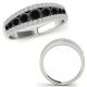 1 Carat Black Diamond Fancy Eternity Band Designer Cluster Ring 14K Gold