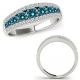 1 Carat Blue Diamond Fancy Eternity Band Designer Cluster Ring 14K Gold