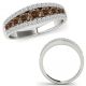 1 Carat Chocolate Diamond Fancy Eternity Band Designer Cluster Ring 14K Gold